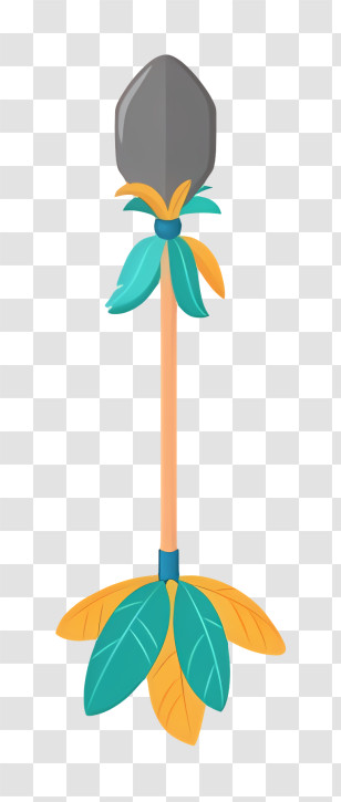 Arrow - Decorative Spear With Leaves Transparent PNG