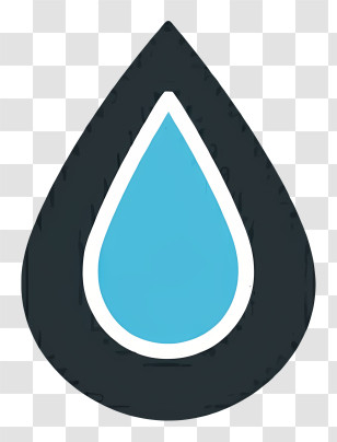 Cartoon - Blue Droplet Icon Representing Water Or Purity Transparent PNG