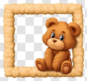 Cartoon Photo Frame - Teddy Bear In A Frame Transparent PNG