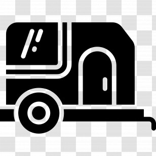 Camping Car - Black And White Trailer Icon Transparent PNG