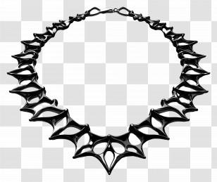 Necklace - Black Designer Necklace Transparent PNG