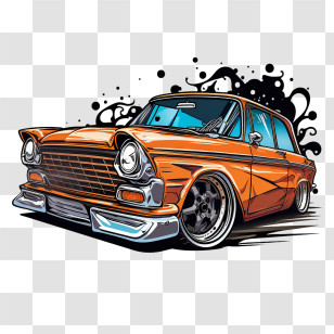 Cartoon Car
 - Orange Vintage Car Cartoon Transparent PNG