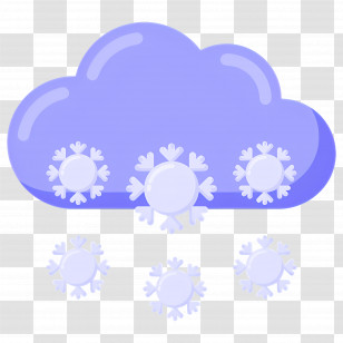 Snowy Weather - Snow Cloud With Falling Snowflakes Transparent PNG