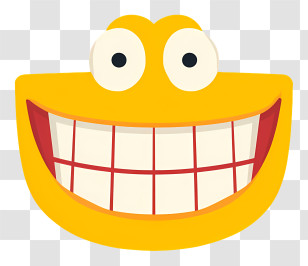 Smiling Face With Teeth - Yellow Smiling Face Emoji Transparent PNG