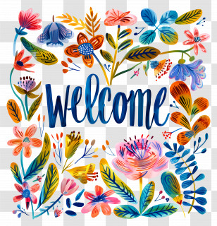 Welcome - Colorful Welcome Sign Transparent PNG