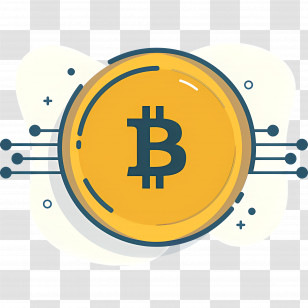 Cryptocurrency - Flat Design Bitcoin Coin Illustration Transparent PNG