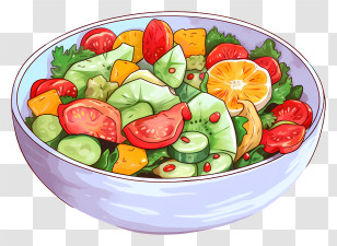Fruit Salad - Fresh Vegetable Salad In A Bowl Transparent PNG