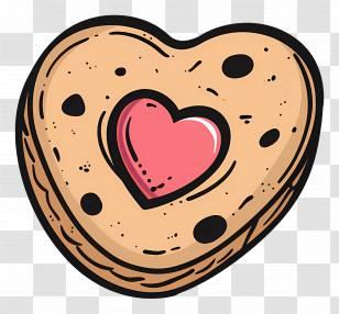 Cartoon Cookie - Heart Cookie Illustration Transparent PNG
