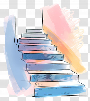 Stairs - Colorful Stairs In Abstract Style Transparent PNG
