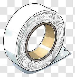 White Adhesive Tape - White Tape Roll Illustration Transparent PNG