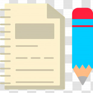 Letter Writing - Notebook And Pencil In Flat Cartoon Style Transparent PNG