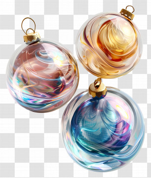 Glass Ball Ornaments - Colorful Glass Christmas Ornaments Transparent PNG