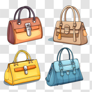 Handbag Day - Collection Of Colorful And Stylish Handbags Transparent PNG