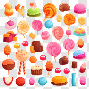 National Candy Day - Assorted Candy Illustration Transparent PNG
