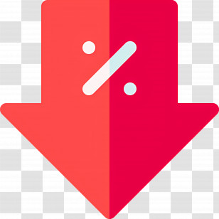 Discount Arrow - Downward Arrow With Percentage Symbol Transparent PNG