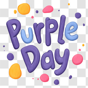 Purple Day - Purple Day Handpainted Lettering Transparent PNG