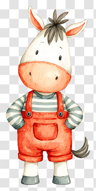 Watercolor Circus Horse - Cute Cartoon Horse Transparent PNG