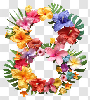 Floral Number Eight - Floral Number Eight Design Transparent PNG