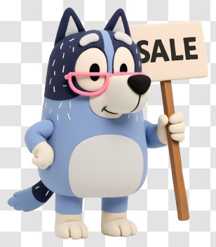 Dog Holding Sale Sign - Dog Cartoon Character With Sale Sign Transparent PNG