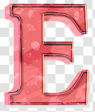 Letter E - Red Letter E With Water Droplets Transparent PNG