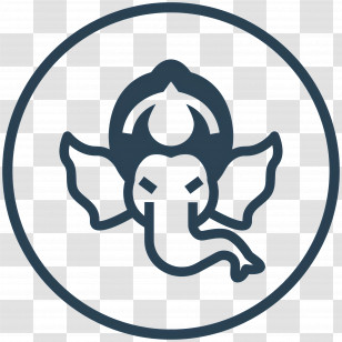 Ganesh Chaturthi - Ganesha Symbol In Circle Transparent PNG
