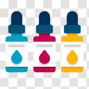 Paint Bottle - Colorful Ink Bottles For Art Transparent PNG
