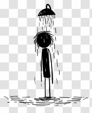 Showering - Stick Figure Taking A Shower Transparent PNG