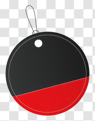 Round Object - Black And Red Round Tag Transparent PNG