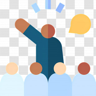 Leadership - Person Raising Hand In A Meeting Transparent PNG