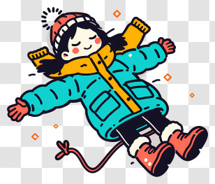 Making A Snow Angel - Child Making Snow Angel Transparent PNG