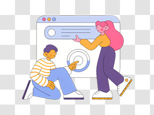 Icon - People Interacting With Browser Transparent PNG