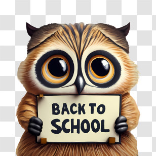 Back To School - Cute Owl With Back To School Sign Transparent PNG