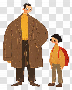 Father And Child - Family Bonding Illustration Transparent PNG