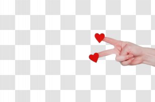 Red Finger Hand Arm Nail - Gesture - Heart Thumb Transparent PNG