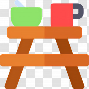 Camping Table - Wooden Table Set With Bowl And Cup Transparent PNG