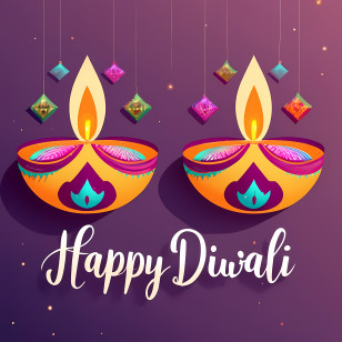 Happy Diwali - Decorative Lamps For The Festival Of Diwali Transparent PNG