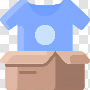 Clothes Box - Blue T-Shirt In A Delivery Box Transparent PNG