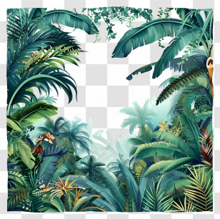 Dense Tropical Jungle - Lush Green Jungle With Dense Foliage Transparent PNG