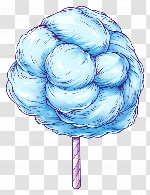 Cotton Candy - Blue Cotton Candy Transparent PNG