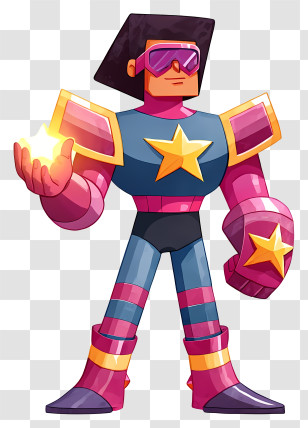 Garnet - Star-Armored Robot Hero Transparent PNG