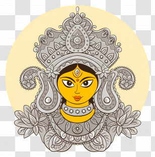 Navratri - Traditional Goddess Illustration Transparent PNG