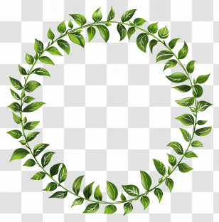 Green Leaf Wreath - Realistic Green Leafy Wreath Design Transparent PNG