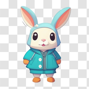 Cute Rabbit
 - Cute Rabbit In Blue Hood And Jacket Transparent PNG
