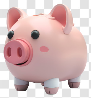 Piggy Bank - Cute Pink Piggy Bank For Savings Transparent PNG