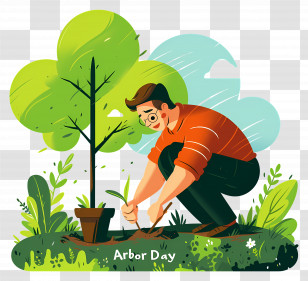 Arbor Day - Tree Planting On Arbor Day Transparent PNG