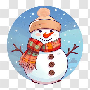 Snowman - Cute Snowman With Winter Accessories Transparent PNG