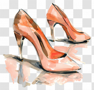 Shoes - Watercolor High Heels Illustration Transparent PNG