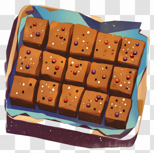 Chocolate Brownies - Box Of Chocolate Brownies With Sprinkles Transparent PNG