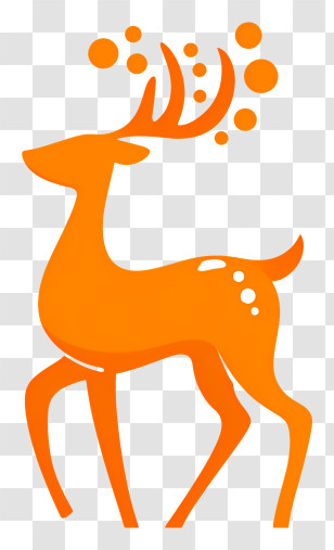 Reindeer Logo - Orange Deer Silhouette With Antlers Transparent PNG