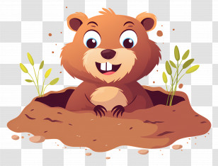 Groundhog Emerging From Hole - Groundhog Peeking From Hole Transparent PNG